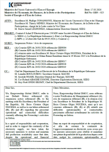 Le courrier officiel référencé GBN-025, daté du 17 mars 2026, signé par Cagdas Sevik, représentant autorisé de Karpowership Global DMCC. Première partie.